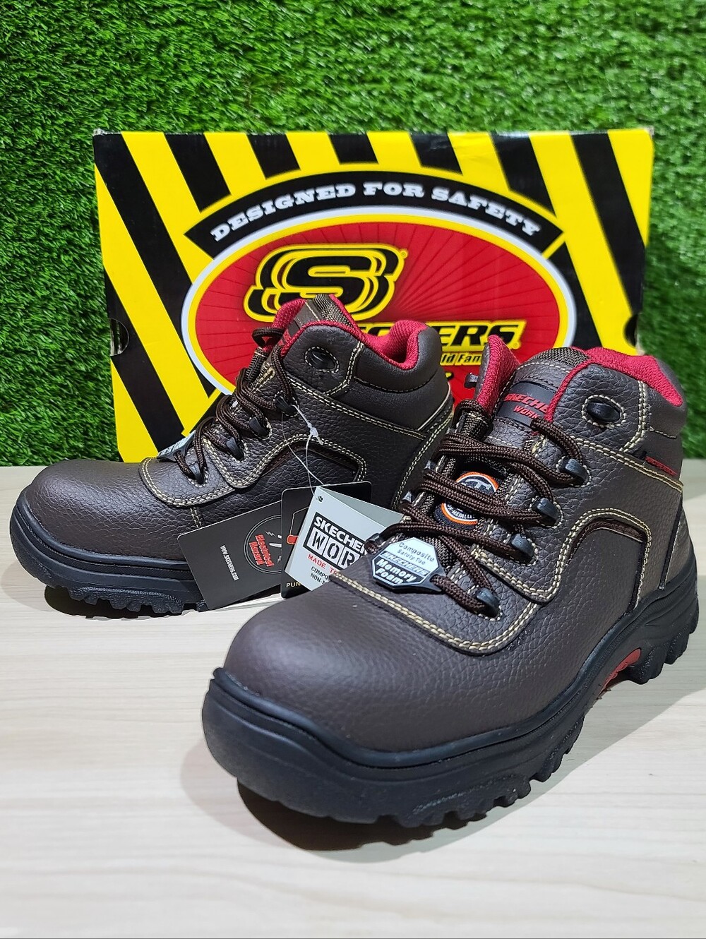 Skechers Burgin-Coralrow Composite Toe Boots / Brown US Women's 8 NEW